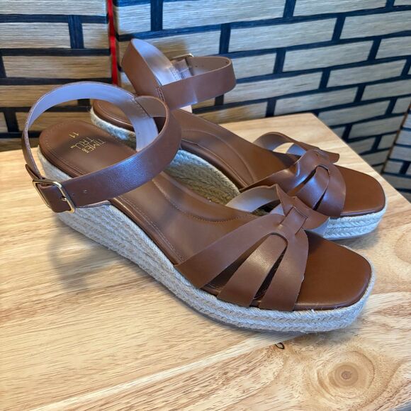 Time And Tru Brown Wedges Size 11 - Picture 1 of 7